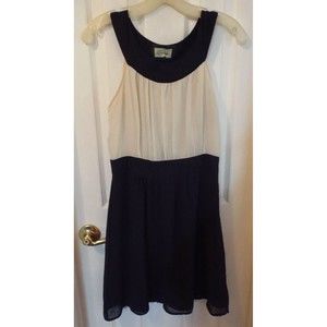 Emmelee Anthropologie Small Dress Navy White